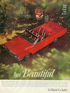 Cartel publicitario del Buick Le Sabre convertible de 1963.