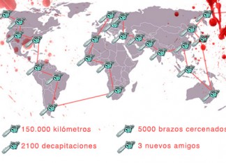 Un psicópata planea dar la vuelta al mundo en motosierra