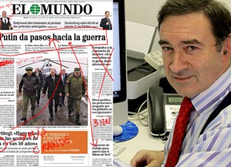 Sorprenden a Pedro Jota corrigiendo la edición de hoy de El Mundo con un boli Bic rojo