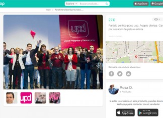 Rosa Díez intenta vender UPyD en Wallapop a 27 euros