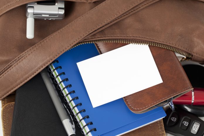 Leather Purse and Blank Business Card