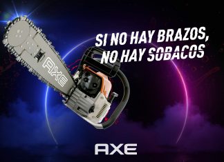 “Si no hay brazos, no hay sobacos”, dice la publicidad del nuevo desodorante Axe, que es una sierra mecánica