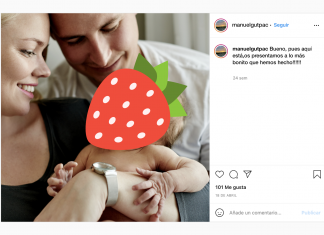 Dos personas que parecían normales deben de ser estrellas de Hollywood porque publican las fotografías de su hijo tapándole la cara con emojis