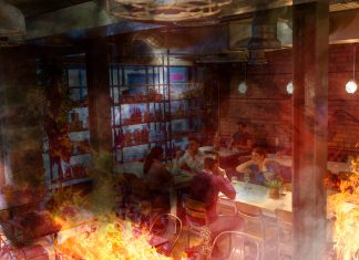 Los camareros de un restaurante deciden quemar el local para que los últimos clientes entiendan que ya es hora de marcharse