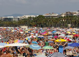 Tras once meses de trabajo, una familia decide desconectar de todo yendo a una playa con el resto de España