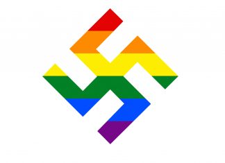 Como cada año, el nazismo pone los colores del Orgullo en la esvástica