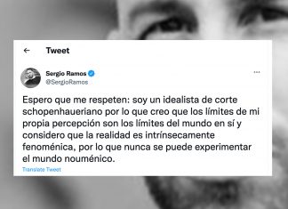 Sergio Ramos asegura que le han hackeado la cuenta de Twitter tras compartir una reflexión basada en el idealismo subjetivo de Schopenhauer