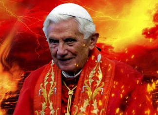 El Papa Ratzinger, muy sorprendido de que haya tanto fuego en el Cielo