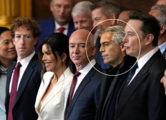 Nadie sabe explicar cómo es posible pero el pedófilo Jeffrey Epstein, fallecido en prisión, estaba sentado en primera fila en la toma de posesión de Trump