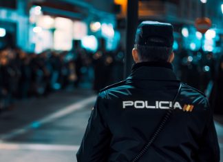 Un policía se dispersa después de que le ordenen dispersar a los ultras