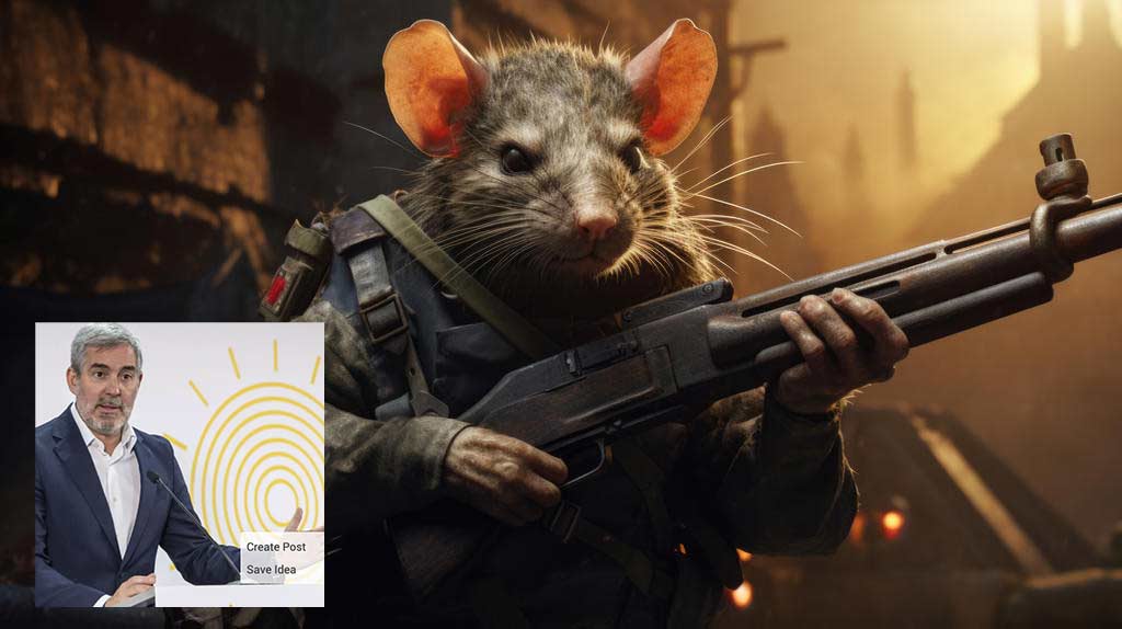 Clavijo envía a Sanidad una imagen de ChatGPT de una rata usando un rifle de asalto